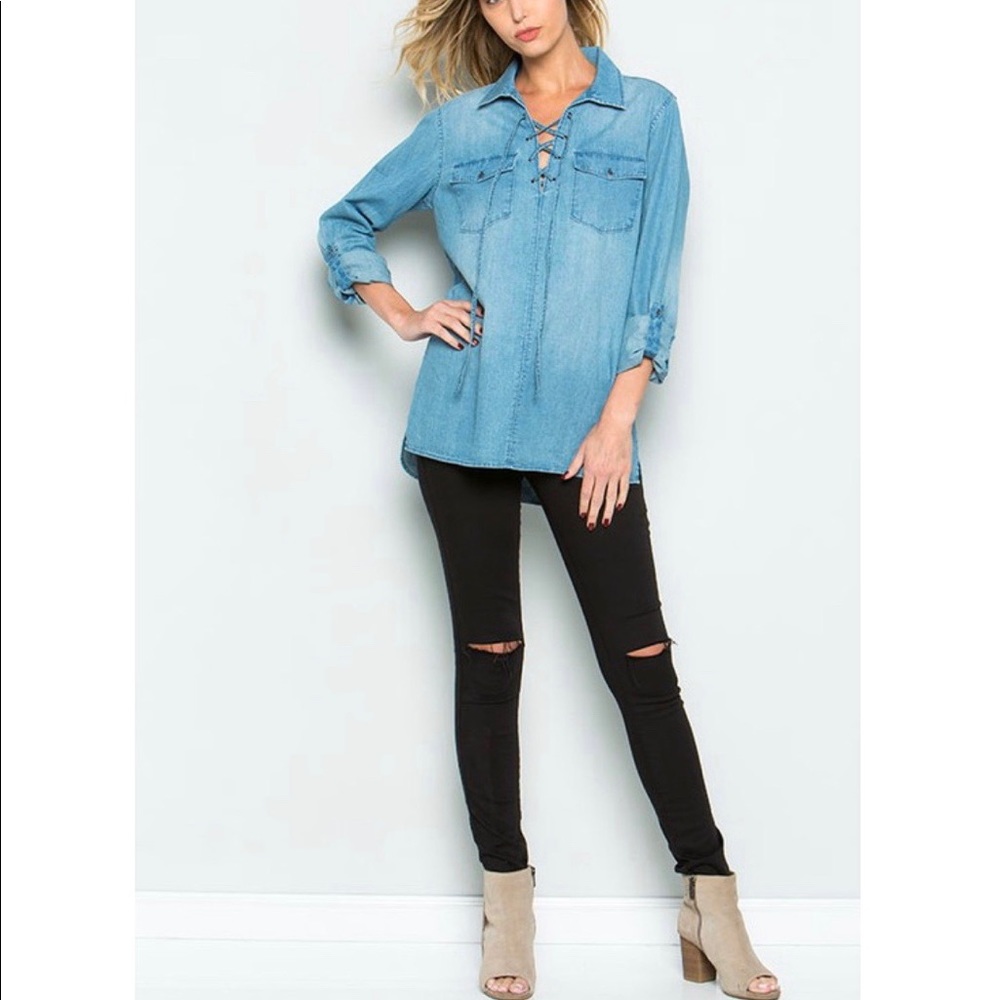 Long Sleeve Denim Top! - Picture 2 of 6